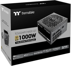 Thermaltake Toughpower GT 1000W | ATX 3.1 | 80 Plus Gold | Fully Modular | PCIe 5.1 12V-2x6 (12+4) | Smart Zero Fan Very Quiet | Black