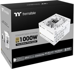 Thermaltake Toughpower GT Snow 1000W | ATX 3.1 | 80 Plus Gold | Fully Modular | PCIe 5.1 12V-2x6 (12+4) | Smart Zero Fan Very Quiet | Snow (White)